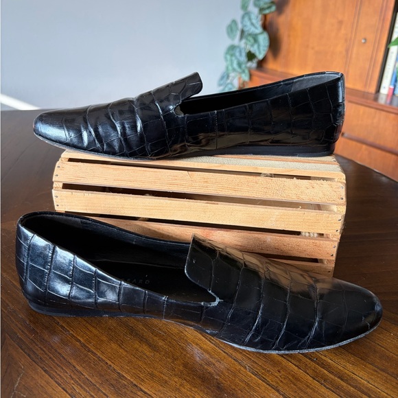Veronica Beard Griffin Loafer Glossy Black Crocodile-Embossed Leather Women’s 11 - Picture 7 of 10